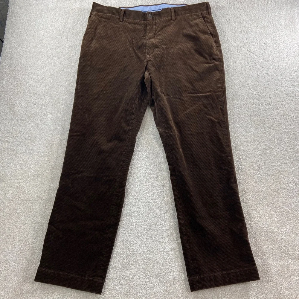 Polo Ralph Lauren Corduroy Pants Mens 38 Brown Classic Fit Stretch Trousers